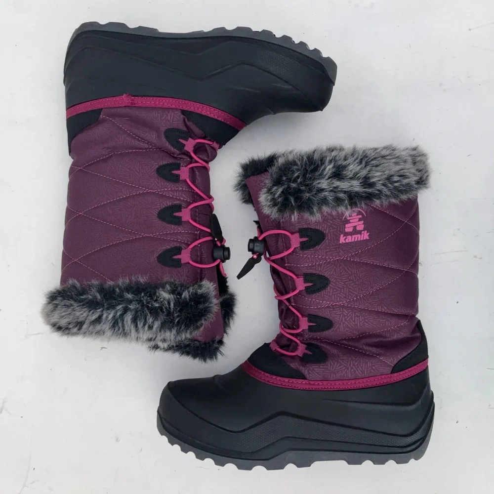 Kamik Momentum 3 Snow Boots Womens 7 Purple Winter Faux Fur Insulated Waterproof